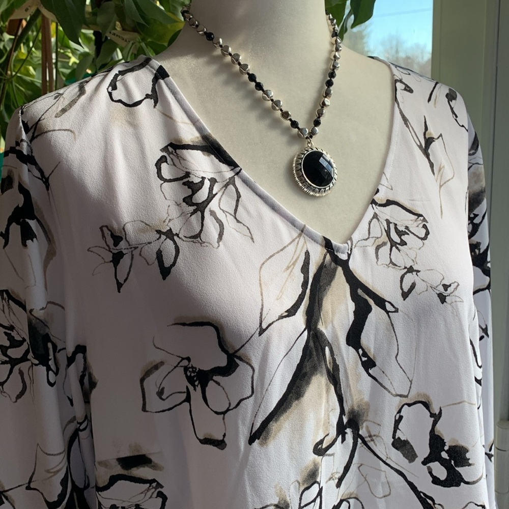 Apt. 9 Ruffle Sleeved White Blouse Sz XL